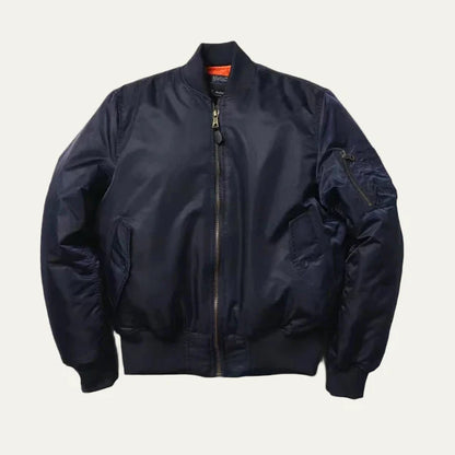 Unisex Classic Full Zip Bomber Jacket with Sleeve Utility Pocket