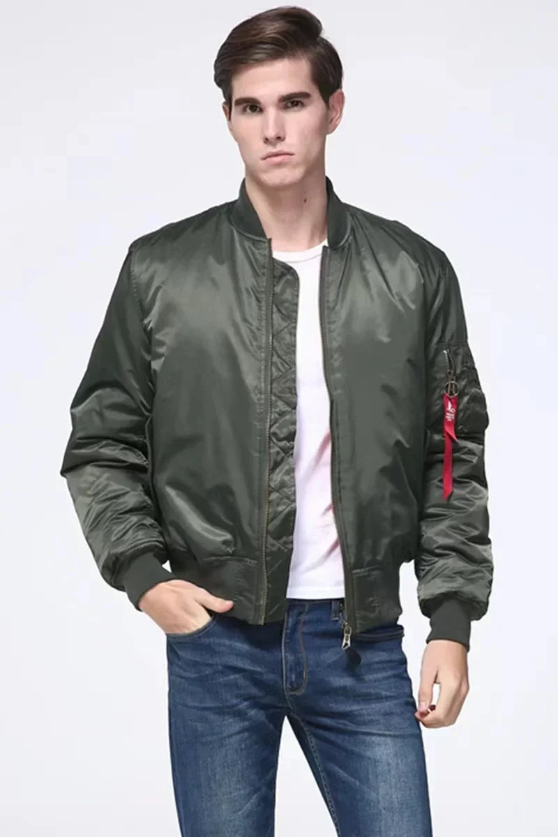 Unisex Premium Bomber Jacket with Zipper - Alex