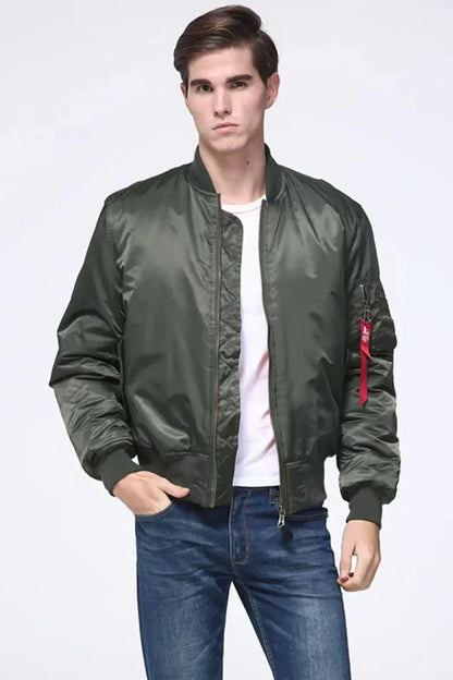 Unisex Premium Bomber Jacket with Zipper - Alex
