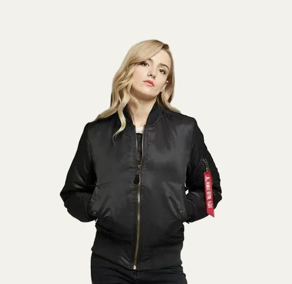 Unisex Classic Full Zip Bomber Jacket with Sleeve Utility Pocket