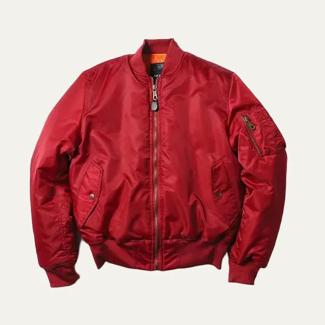 Unisex Classic Full Zip Bomber Jacket with Sleeve Utility Pocket