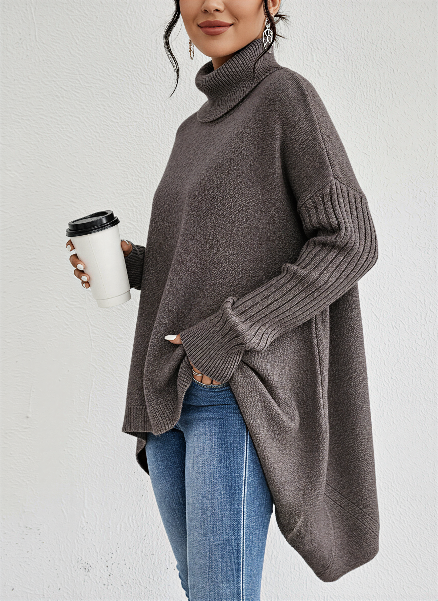 Cozy Women's Large Turtleneck Sweater
