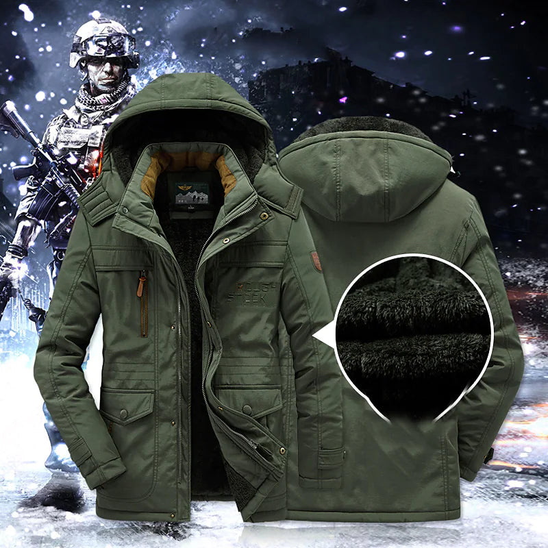 Archie Hooded Relaxed Fit Winter Jacket | Fleece Lined Quilted Shoulders Jacket