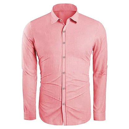 Zander | Men’s Linen Shirt – Cotton-Linen Blend Casual Summer Button-Down