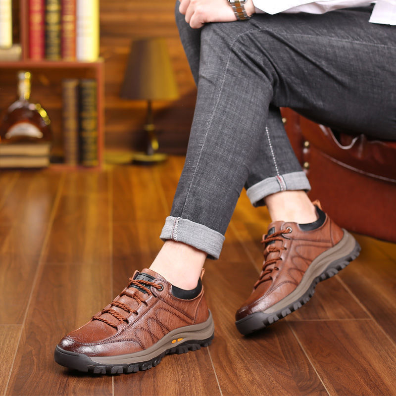 Orthopedic breathable leather men's shoes