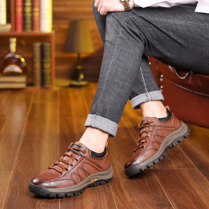 Orthopedic breathable leather men's shoes