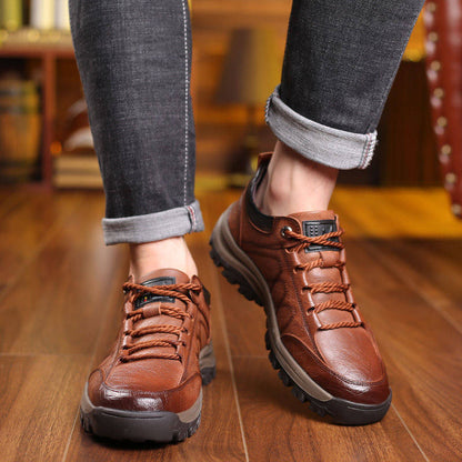 Orthopedic breathable leather men's shoes