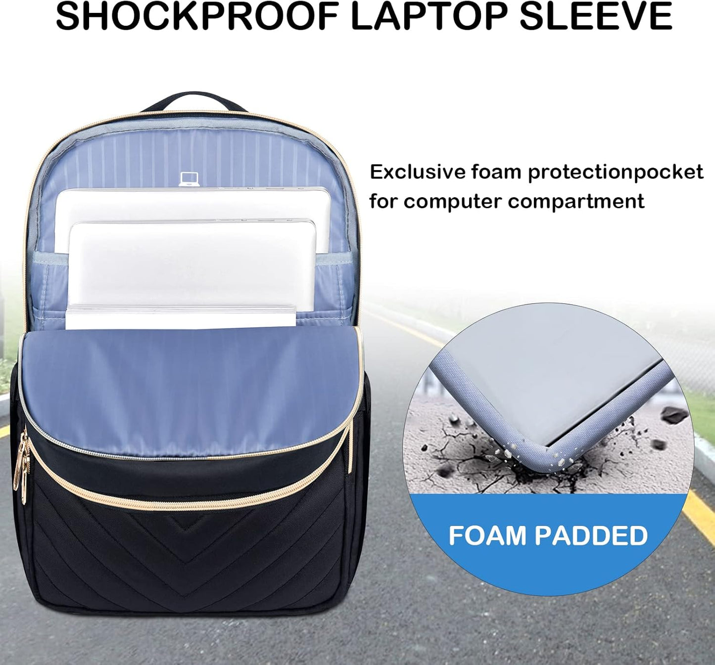 Lightweight Waterproof Laptop Backpack with USB Port – 15.6' Compatible