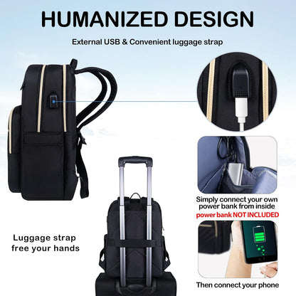 Lightweight Waterproof Laptop Backpack with USB Port – 15.6' Compatible