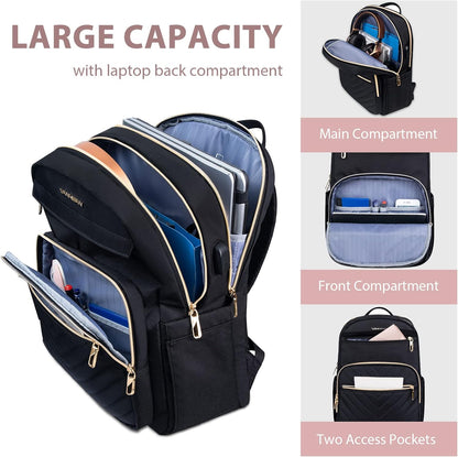 Lightweight Waterproof Laptop Backpack with USB Port – 15.6' Compatible