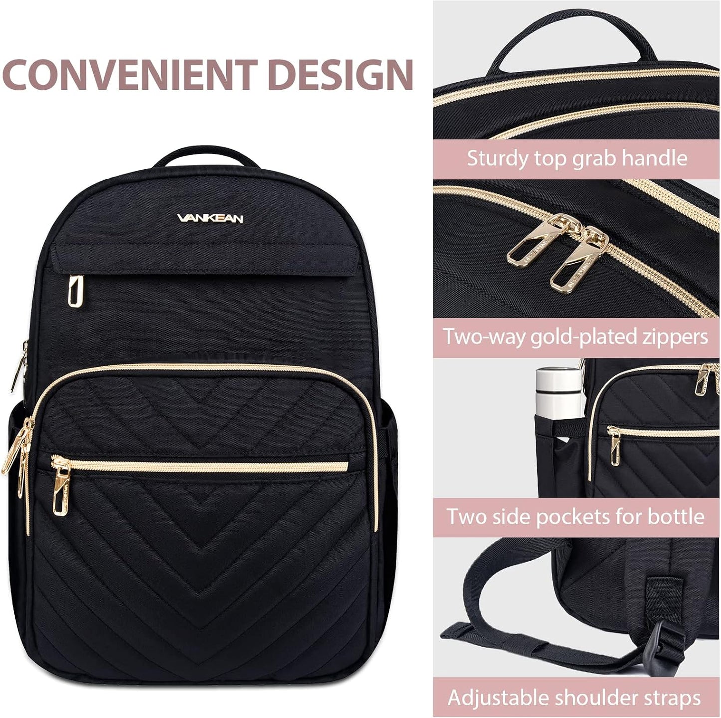 Lightweight Waterproof Laptop Backpack with USB Port – 15.6' Compatible