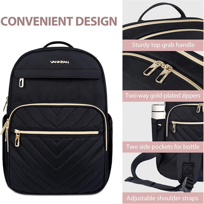 Lightweight Waterproof Laptop Backpack with USB Port – 15.6' Compatible