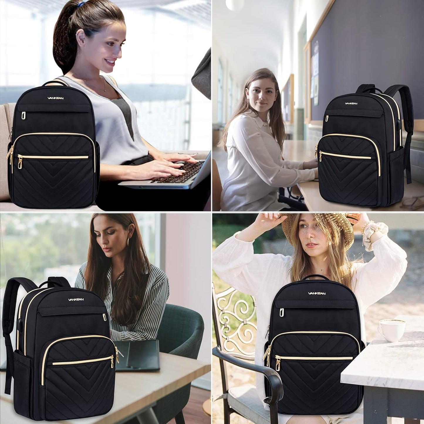 Lightweight Waterproof Laptop Backpack with USB Port – 15.6' Compatible
