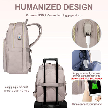 Lightweight Waterproof Laptop Backpack with USB Port – 15.6' Compatible