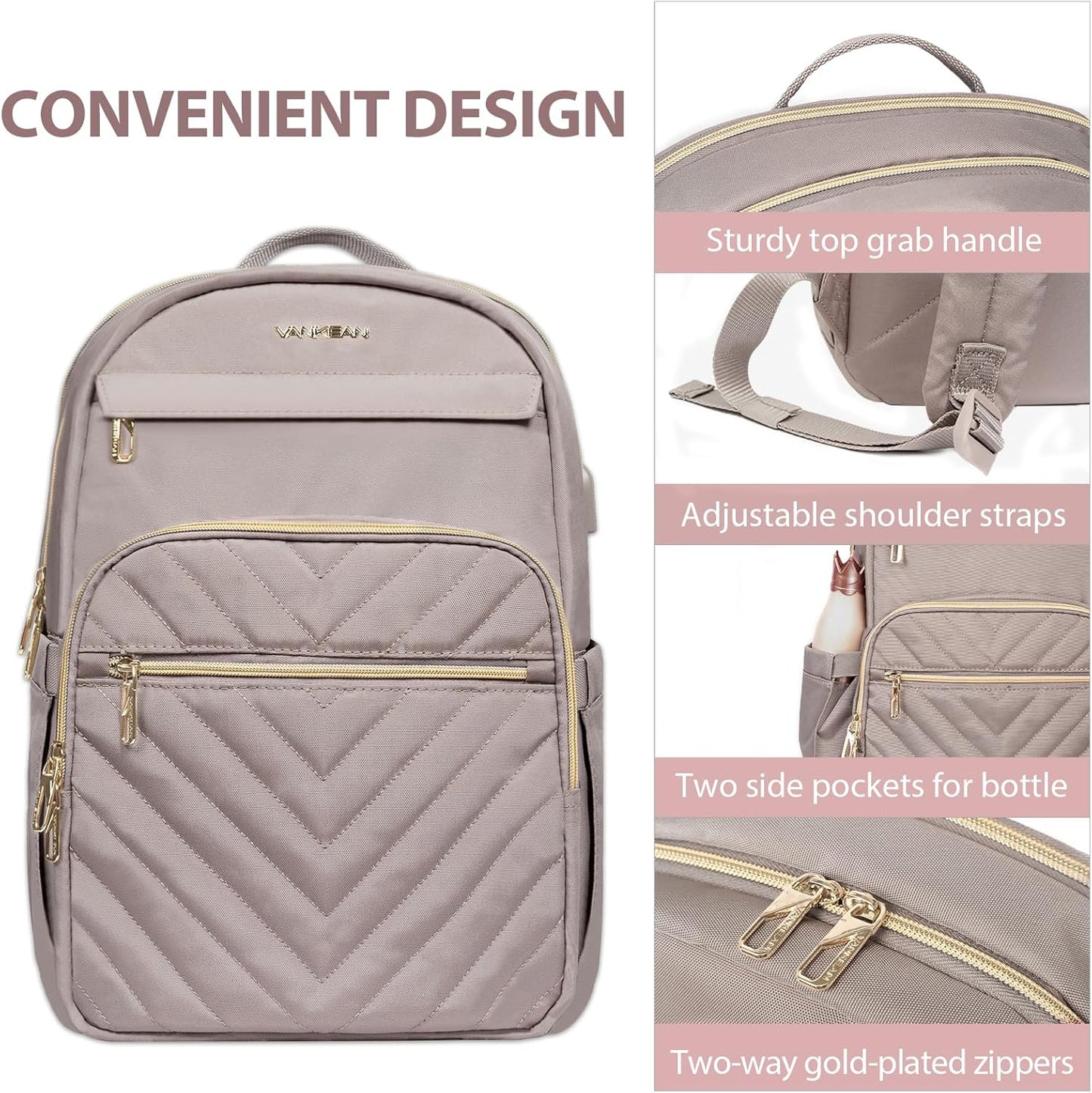Lightweight Waterproof Laptop Backpack with USB Port – 15.6' Compatible