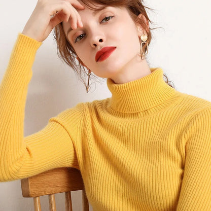 Cashmere turtleneck sweater for women