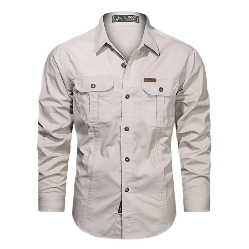 Casual Button Down Shirt for Men with Pockets - BritishElegance