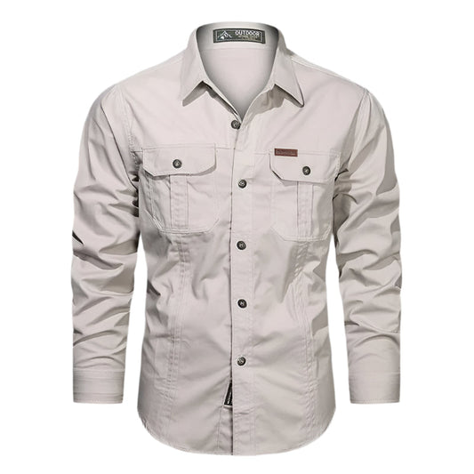Casual Button Down Shirt for Men with Pockets - BritishElegance