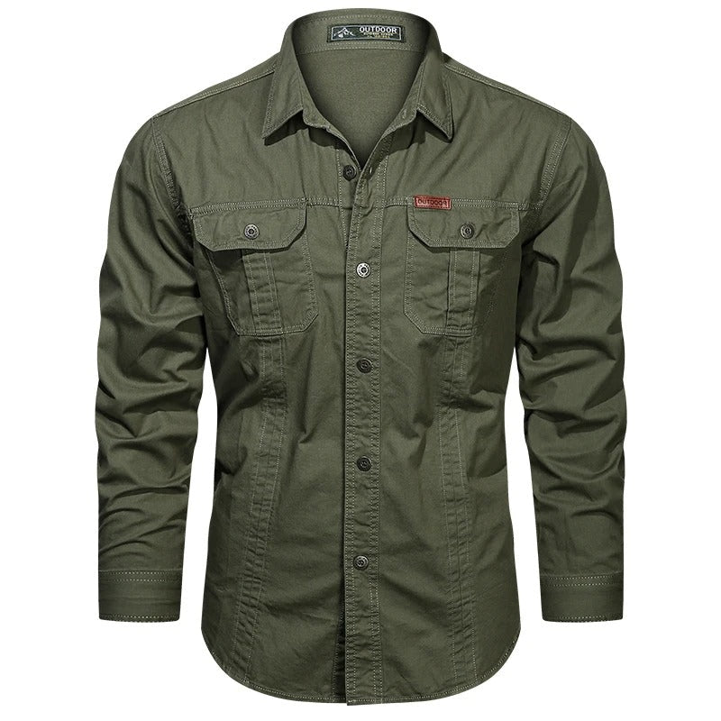 Casual Button Down Shirt for Men with Pockets