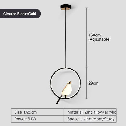 Bright Round LED Ceiling Pendant Light Fixture