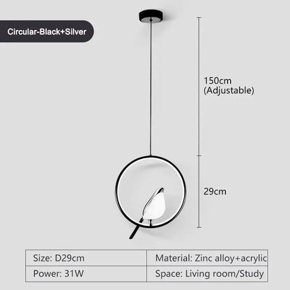 Bright Round LED Ceiling Pendant Light Fixture
