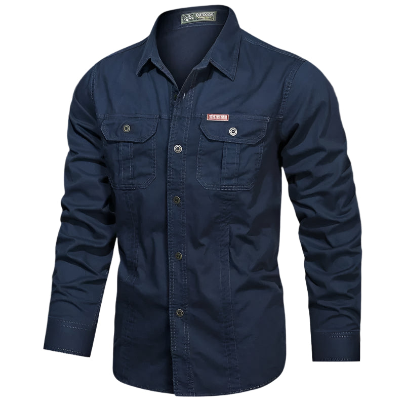 Casual Button Down Shirt for Men with Pockets