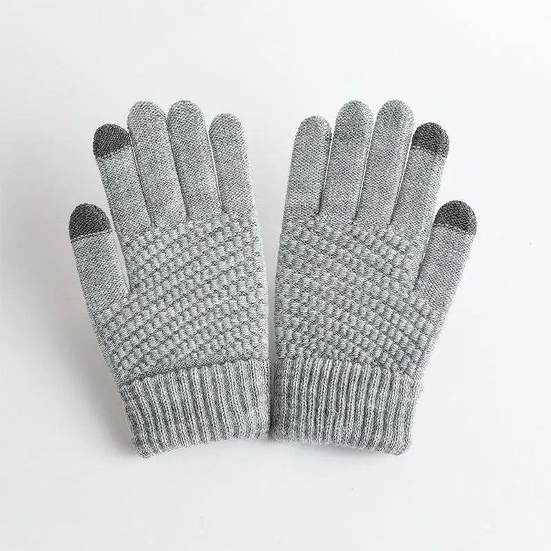 Cashmere knit winter gloves for women