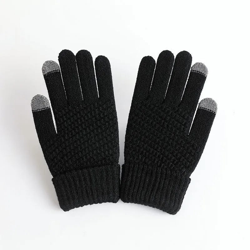 Cashmere knit winter gloves for women