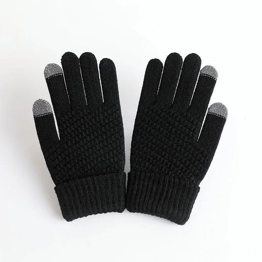 Cashmere knit winter gloves for women
