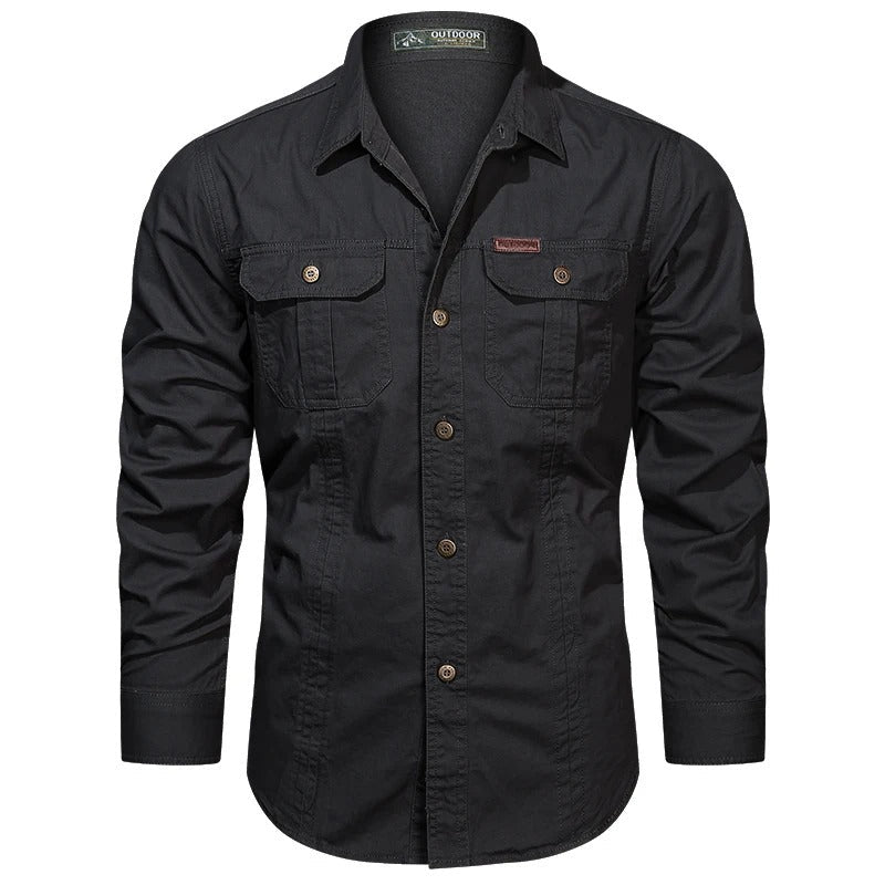 Casual Button Down Shirt for Men with Pockets