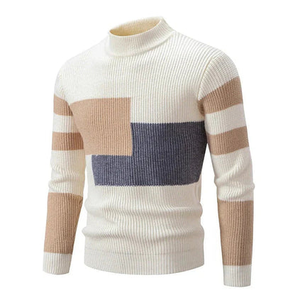 Warm Crew Neck Wool Sweater for Men