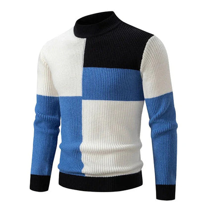 Warm Crew Neck Wool Sweater for Men
