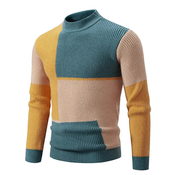 Warm Crew Neck Wool Sweater for Men