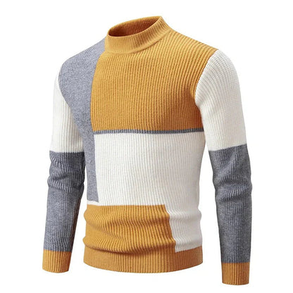 Warm Crew Neck Wool Sweater for Men