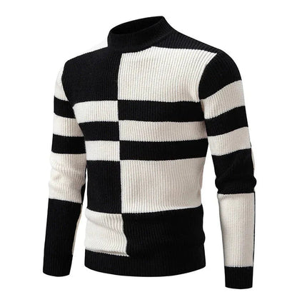Warm Crew Neck Wool Sweater for Men