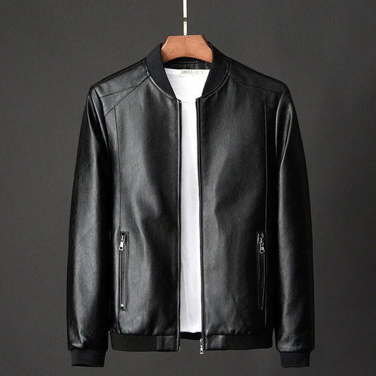 Vintage Leather Jacket with Pocket for Men Rugged Charm Meets Timeless Style