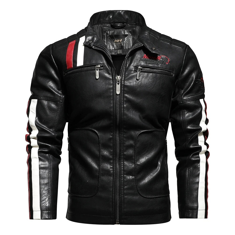 Classic Biker Vegan Leather Jacket for Men