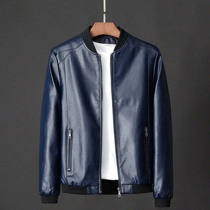 Vintage Leather Jacket with Pocket for Men Rugged Charm Meets Timeless Style