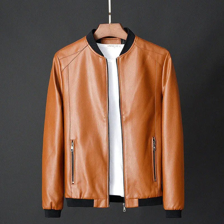 Sustainable Mens Leather Jacket With Pockets