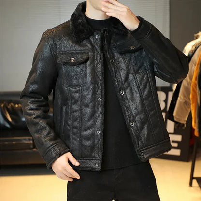 Genuine Leather Werner Slim Fit Bomber Jacket