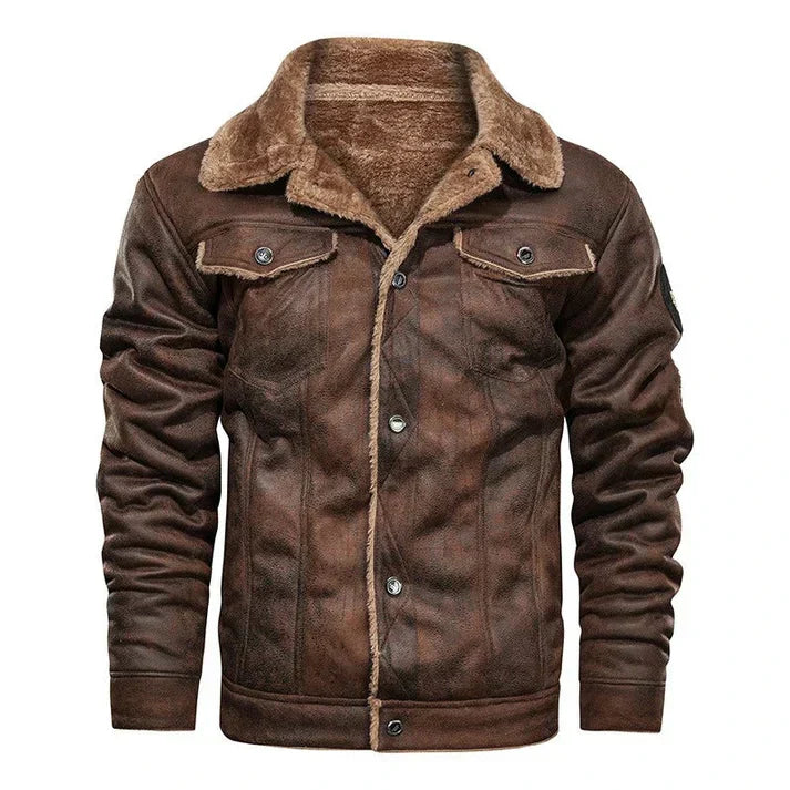 Genuine Leather Werner Slim Fit Bomber Jacket