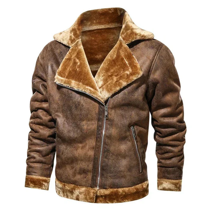 Genuine Leather Werner Slim Fit Bomber Jacket