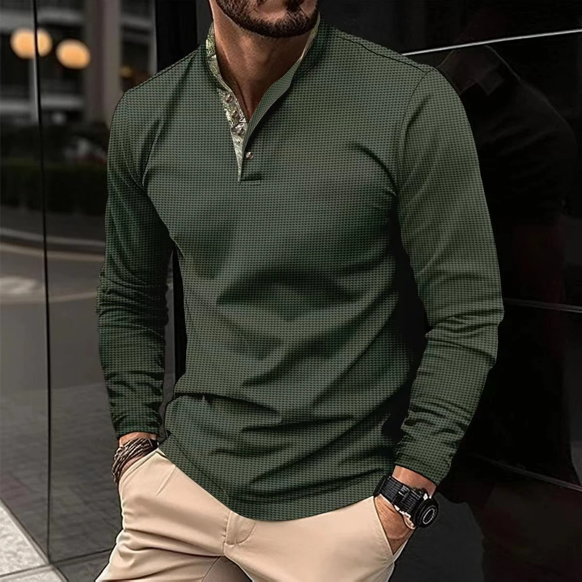 Stylish Men's Fit Long Sleeve Dress Shirt