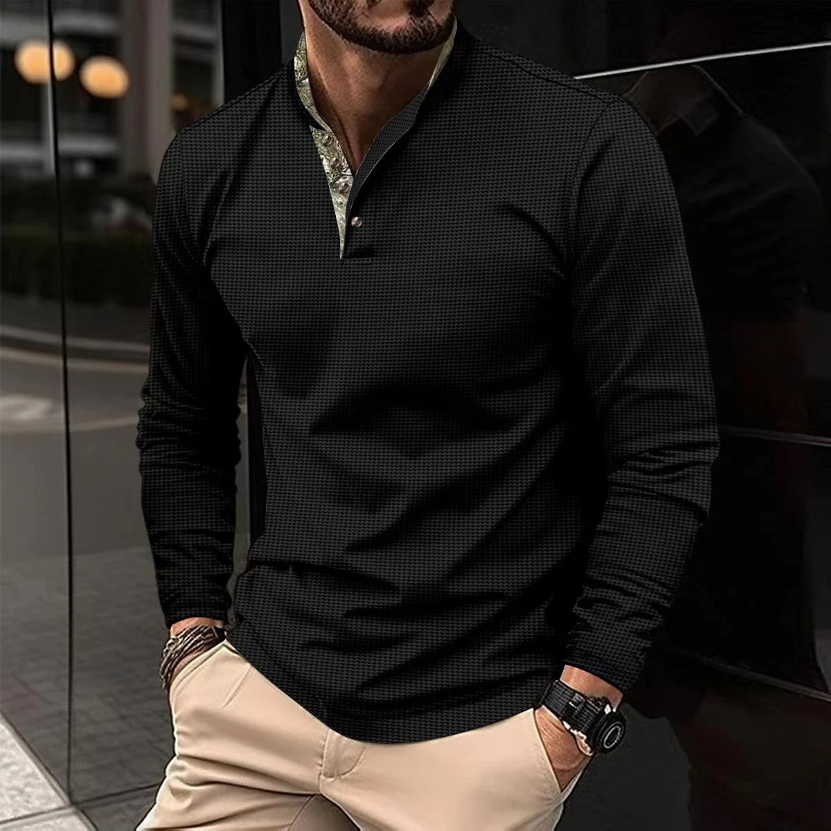 Stylish Men's Fit Long Sleeve Dress Shirt - BritishElegance