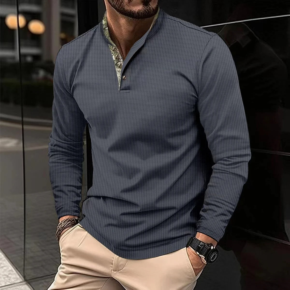 Stylish Men's Fit Long Sleeve Dress Shirt