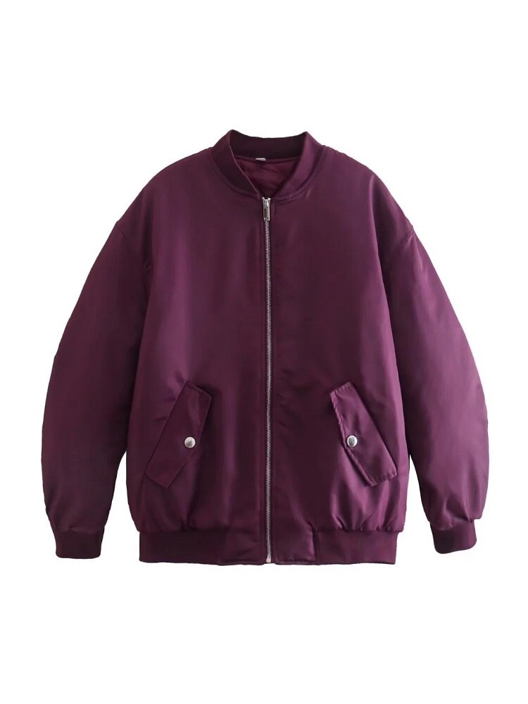 Relaxed Fit Women's Bomber Coat - BritishElegance