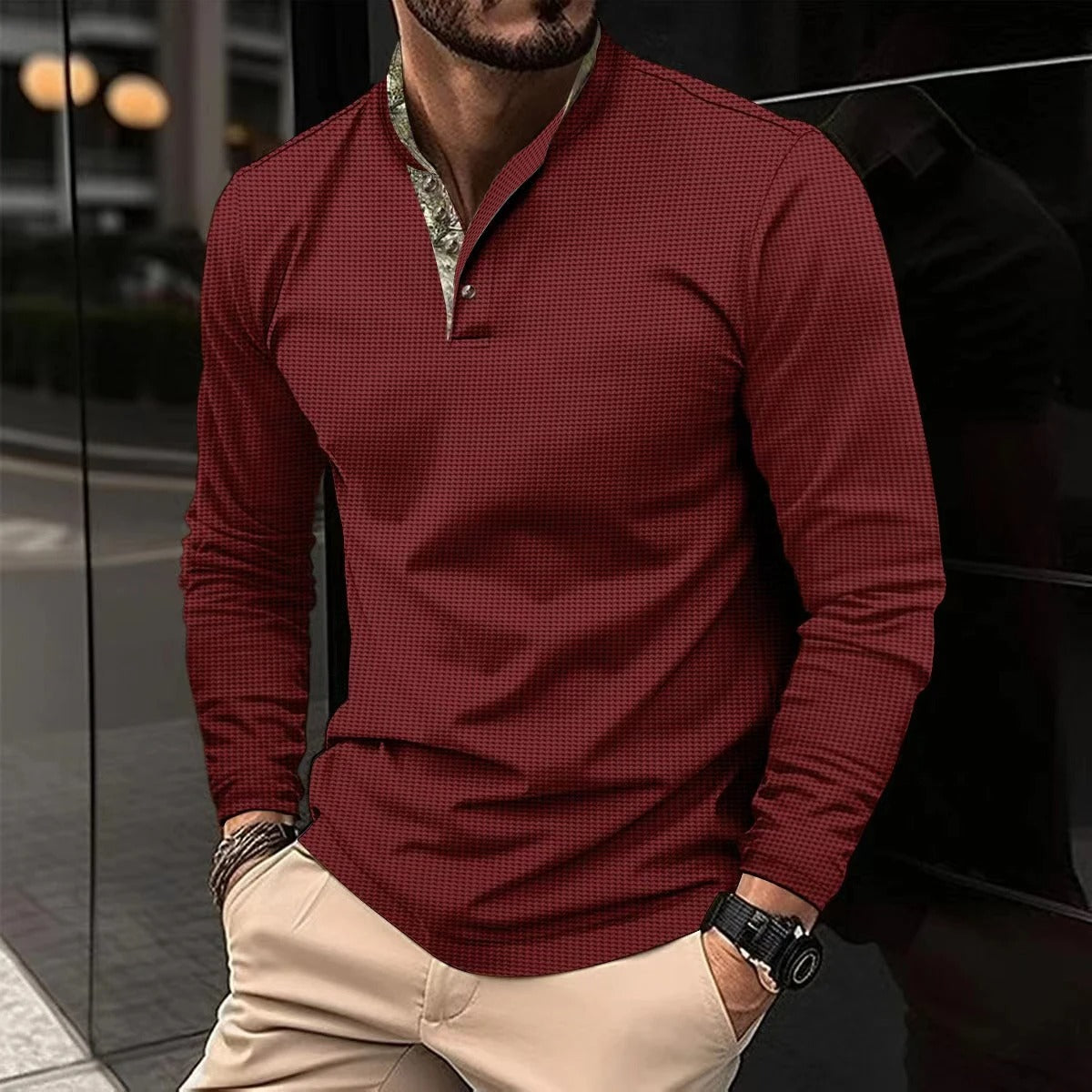 Stylish Men's Fit Long Sleeve Dress Shirt