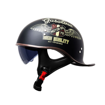 Safe Motorcycle Half Face Helmet Visor DOT Approved - BritishElegance