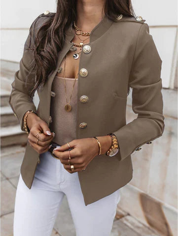 Classic Women's Military Button Jacket