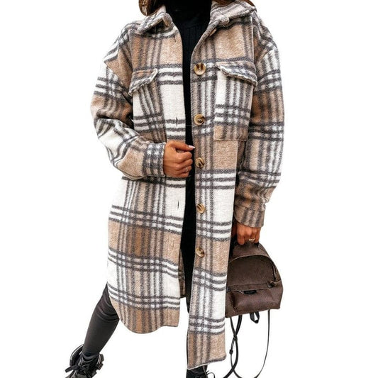 Warm Cozy Flannel Jacket for Women - BritishElegance